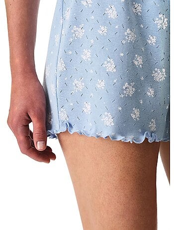 Ensemble de pyjama coralie pointel crunchy à motif floral, manches courtes et short penti