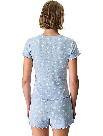 Ensemble de pyjama coralie pointel crunchy à motif floral, manches courtes et short penti