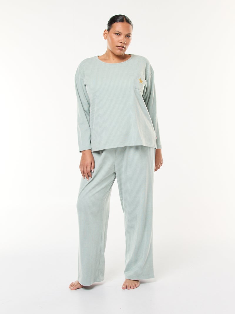 Ensemble de pyjama côtelé - 2 pièces Bleu - Kiabi