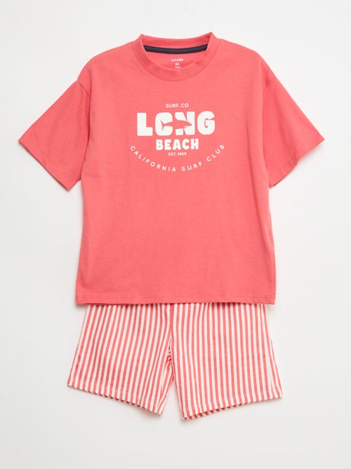 Ensemble de pyjama court 2 pièces  T-shirt + short - Kiabi