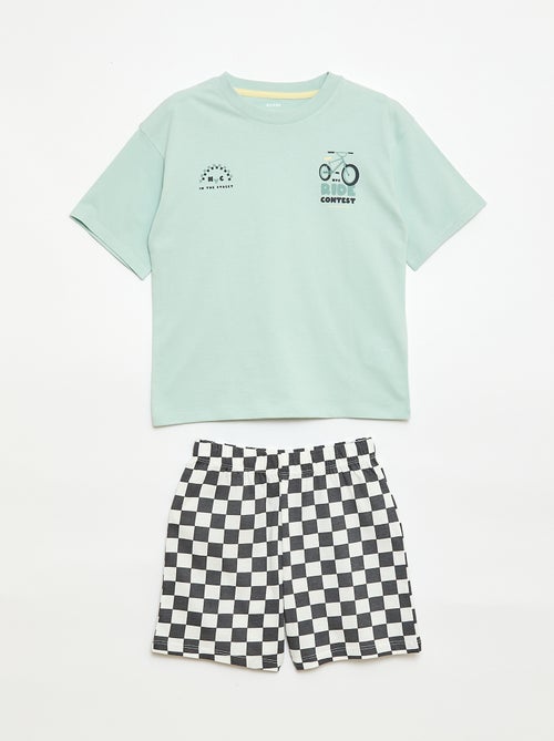 Ensemble de pyjama court 2 pièces  T-shirt + short - Kiabi