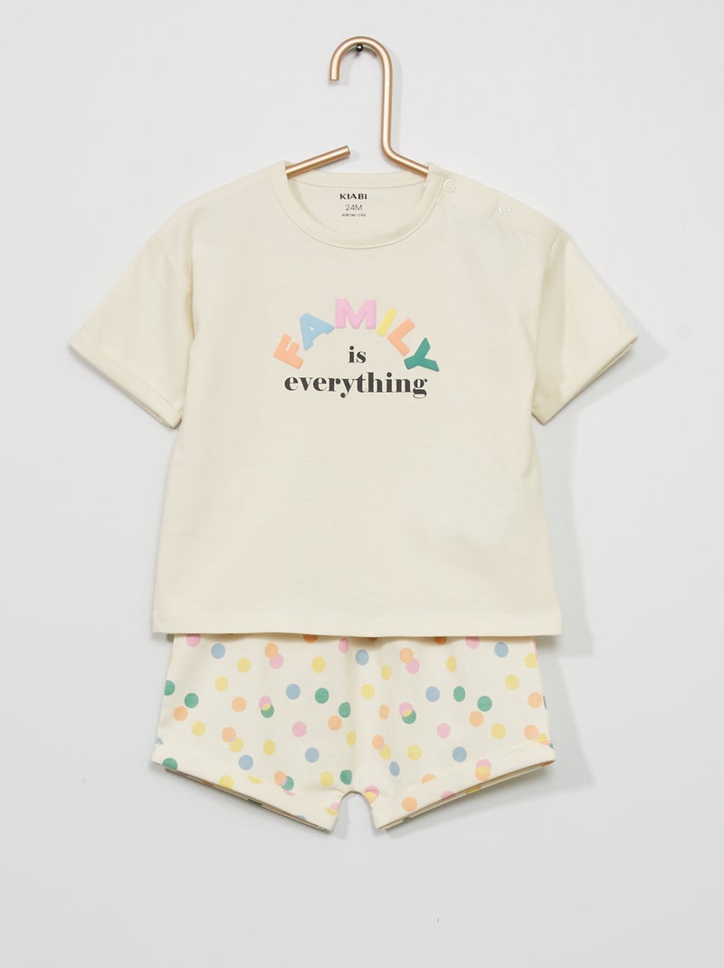 Ensemble de pyjama court Blanc - Kiabi