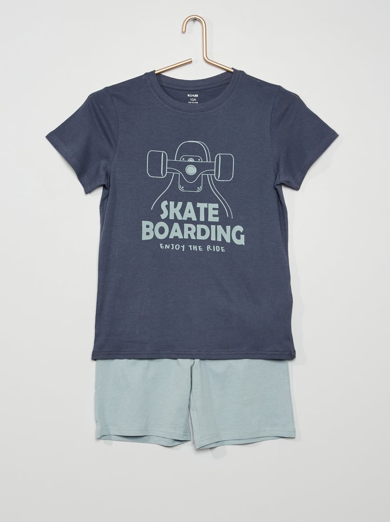 Ensemble de pyjama court bleu - Kiabi