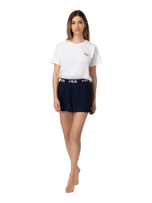 Ensemble de pyjama court femme Blanc et Navy Fila - Kiabi