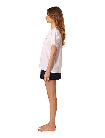 Ensemble de pyjama court femme Blanc et Navy Fila