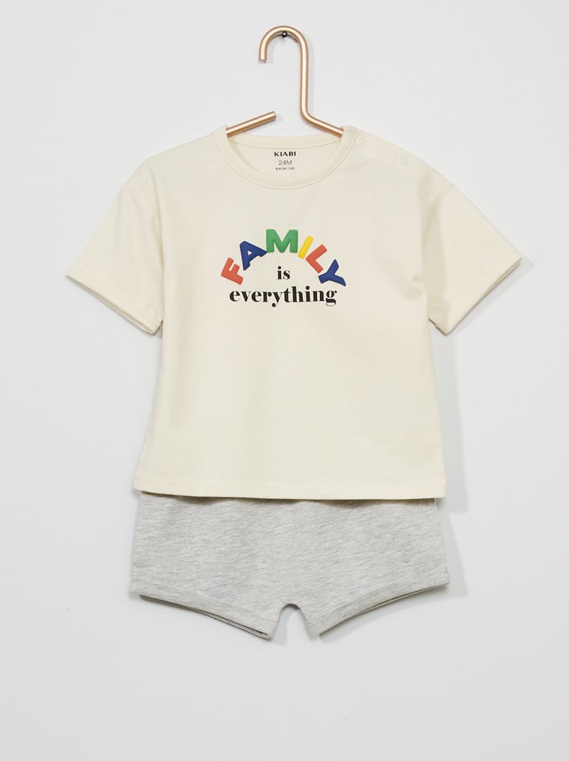 Ensemble de pyjama court Gris - Kiabi