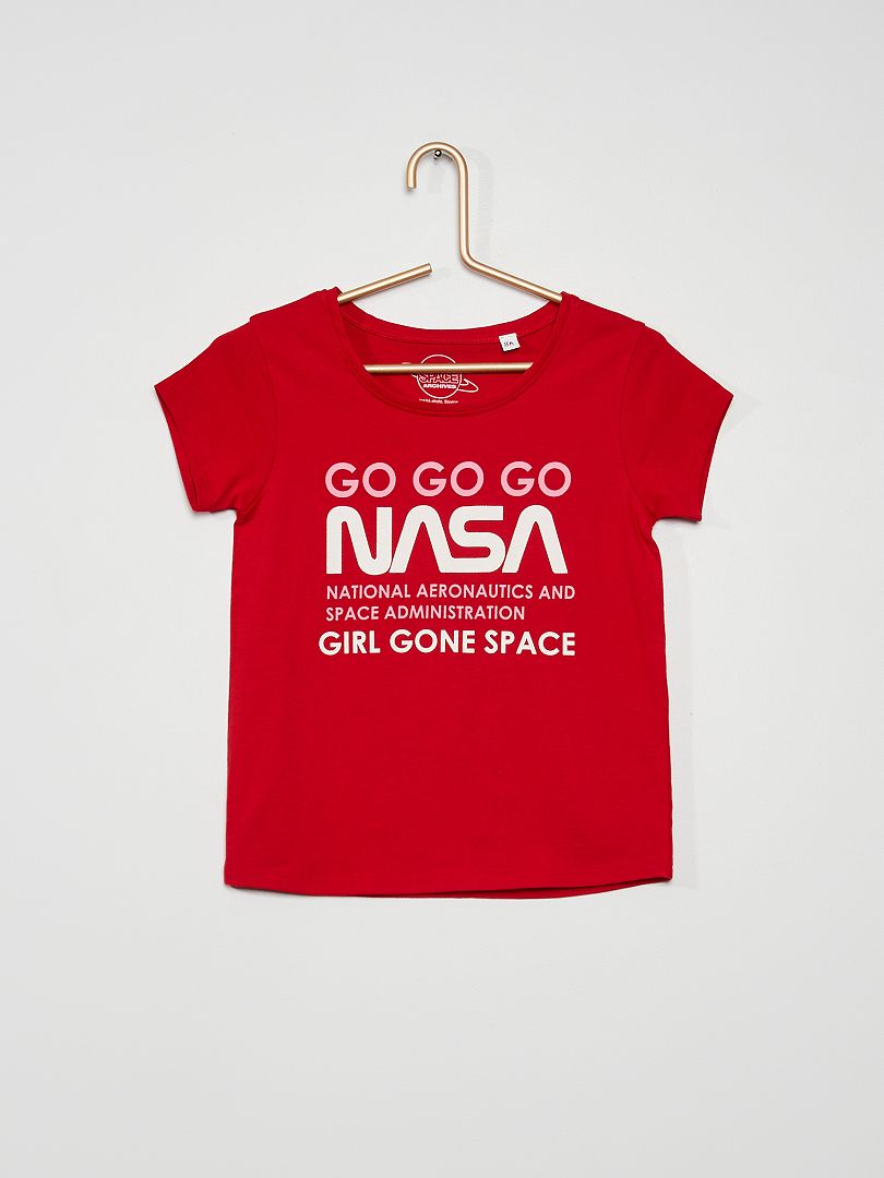 Ensemble de pyjama court 'NASA' rouge/gris - Kiabi