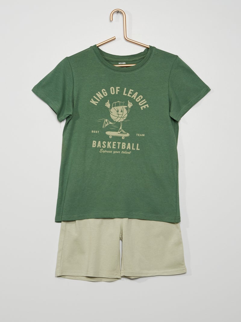 Ensemble de pyjama court vert - Kiabi