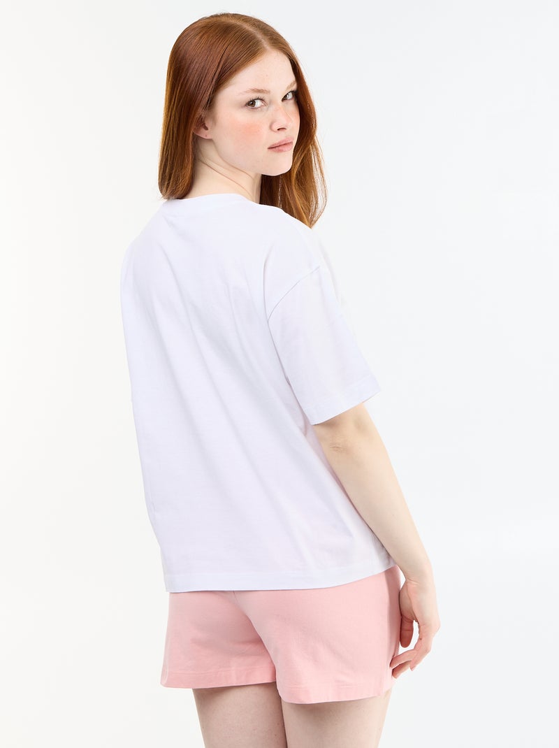 Ensemble de pyjama 'Diddle' short + t-shirt - 2 pièces Blanc - Kiabi