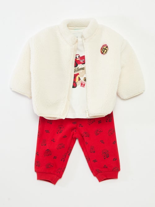 Ensemble de pyjama  'Disney' 'Cars' veste + T-shirt + jogging - Kiabi