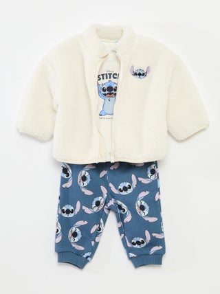 Pyjama Polaire Lilo Et Stitch Pour Fille - Ensemble 2 Pièces Manches Longues - Doux Et Chaud - Taille Enfant