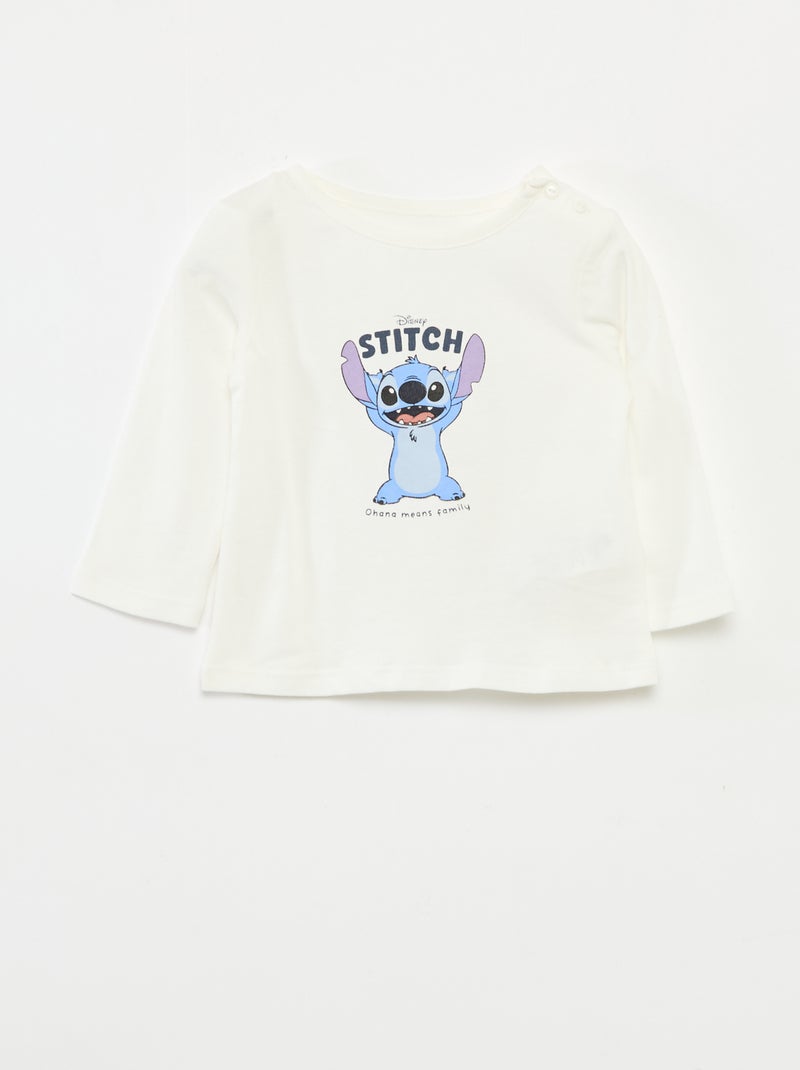 Ensemble de pyjama  'Disney' 'Stitch' veste + T-shirt + jogging Blanc - Kiabi