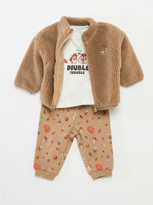 Ensemble de pyjama  'Disney' 'Tic&tac' veste + T-shirt + jogging - Kiabi