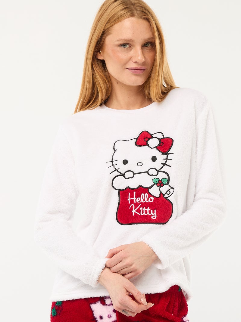Ensemble de pyjama doux 'Hello kitty' Blanc - Kiabi