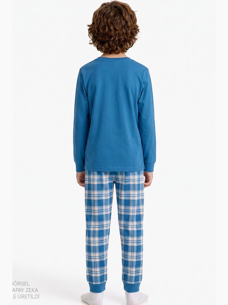Ensemble de pyjama dragon club à manches longues penti Bleu Beige - Kiabi