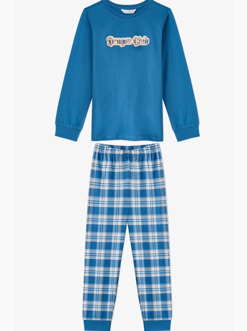 Ensemble de pyjama dragon club à manches longues penti Bleu Beige - Kiabi