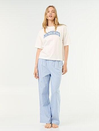 Ensemble de pyjama en coton - T-shirt + pantalon