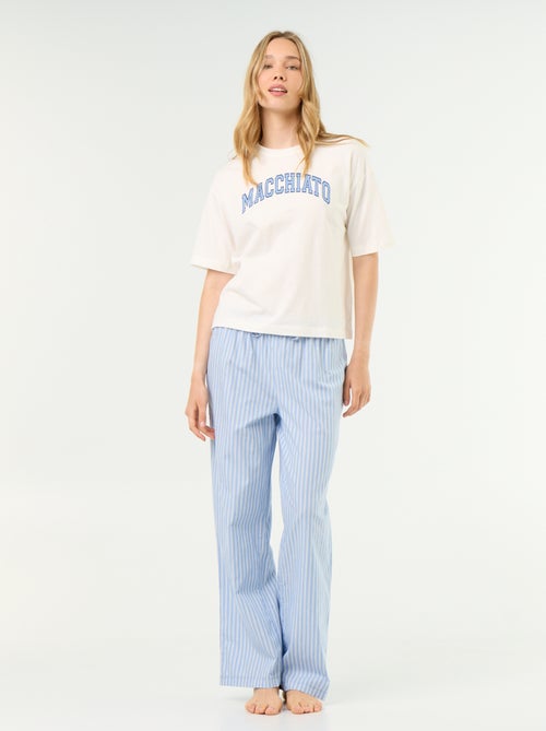 Ensemble de pyjama en coton - T-shirt + pantalon - Kiabi