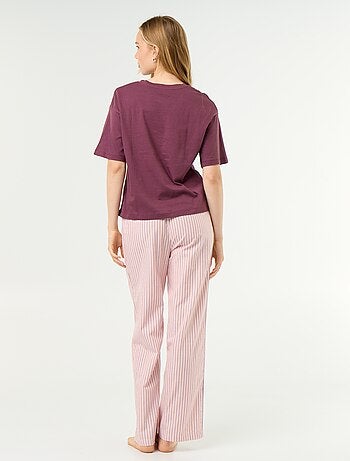 Ensemble de pyjama en coton - T-shirt + pantalon