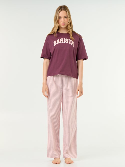 Ensemble de pyjama en coton - T-shirt + pantalon - Kiabi