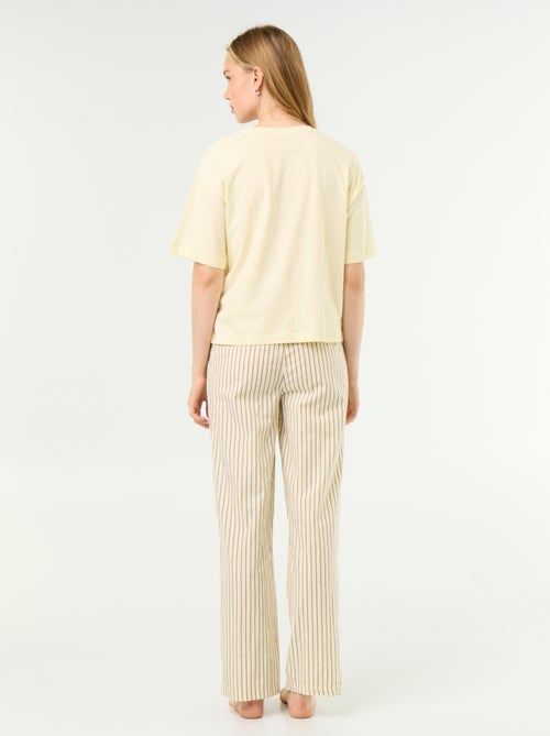 Ensemble de pyjama en coton - T-shirt + pantalon - Kiabi