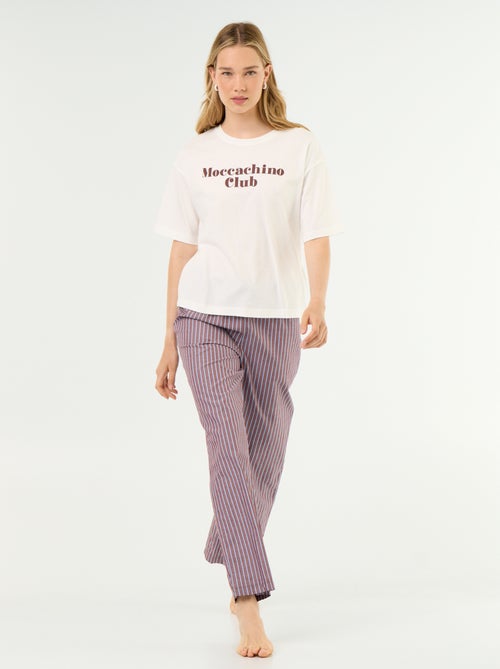 Ensemble de pyjama en coton - T-shirt + pantalon - Kiabi
