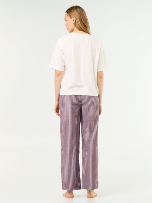 Ensemble de pyjama en coton - T-shirt + pantalon - Kiabi