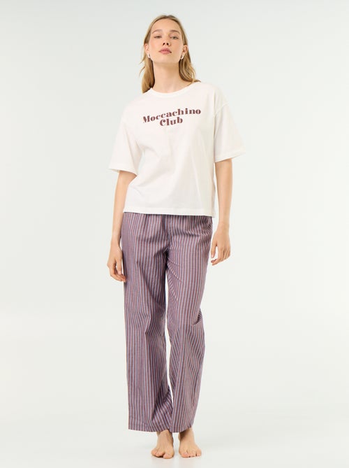 Ensemble de pyjama en coton - T-shirt + pantalon - Kiabi