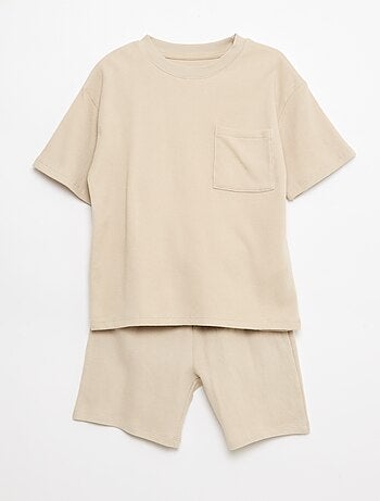 Ensemble de pyjama en coton uni