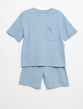 Ensemble de pyjama en coton uni