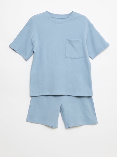 Ensemble de pyjama en coton uni - Kiabi