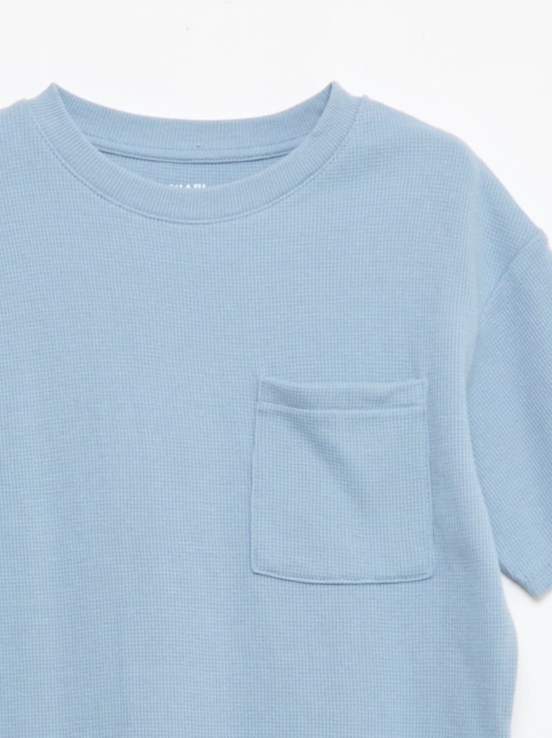 Ensemble de pyjama en coton uni Bleu - Kiabi