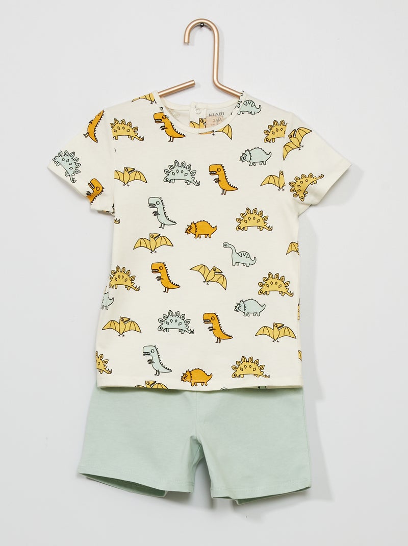 Ensemble de pyjama en coton Vert d'eau - Kiabi