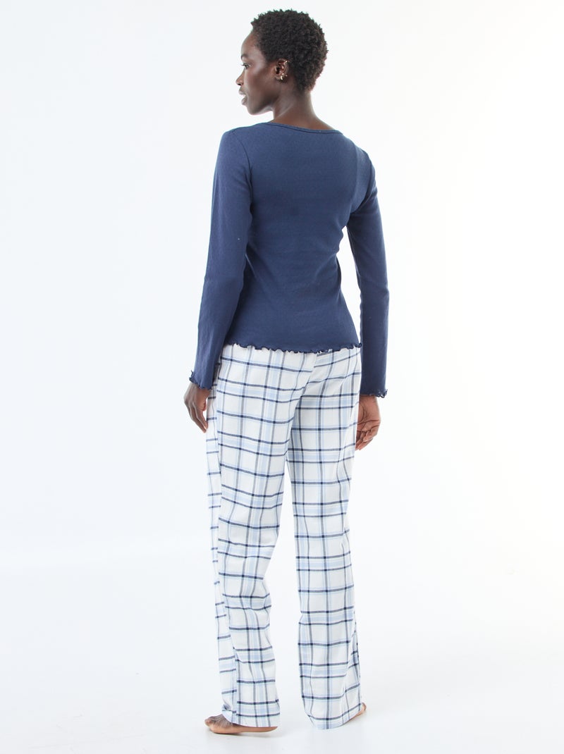 Ensemble de pyjama en flanelle de coton Blanc - Kiabi