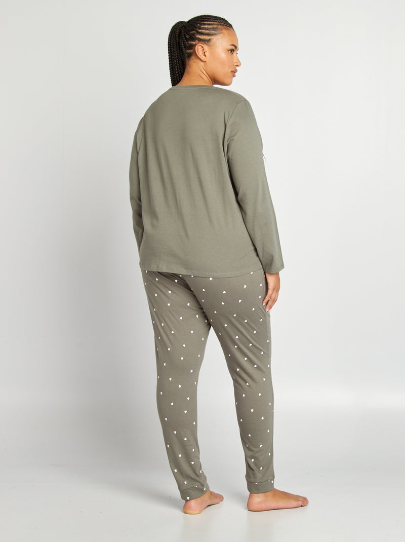Ensemble de pyjama en jersey Kaki - Kiabi
