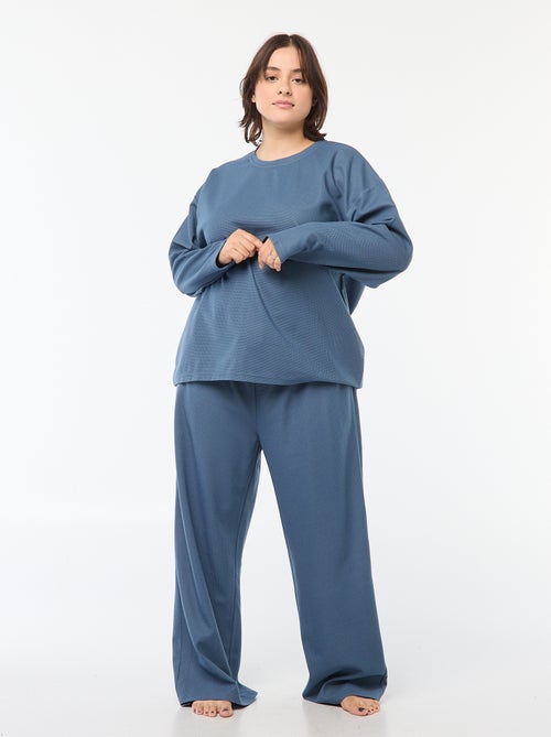 Ensemble de pyjama en maille gaufrée - 2 pièces - Kiabi