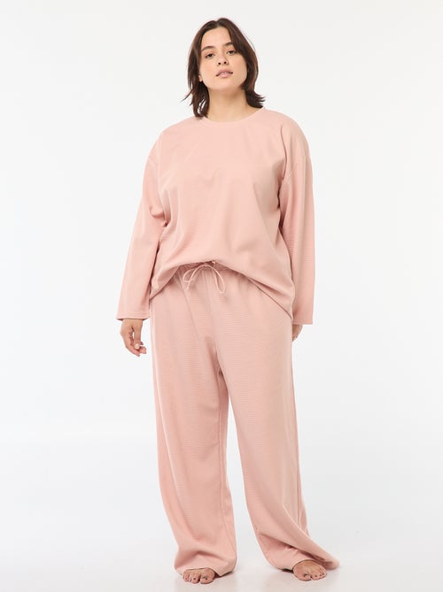 Ensemble de pyjama en maille gaufrée - 2 pièces - Kiabi