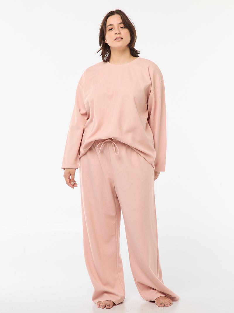 Ensemble de pyjama en maille gaufrée - 2 pièces Rose - Kiabi