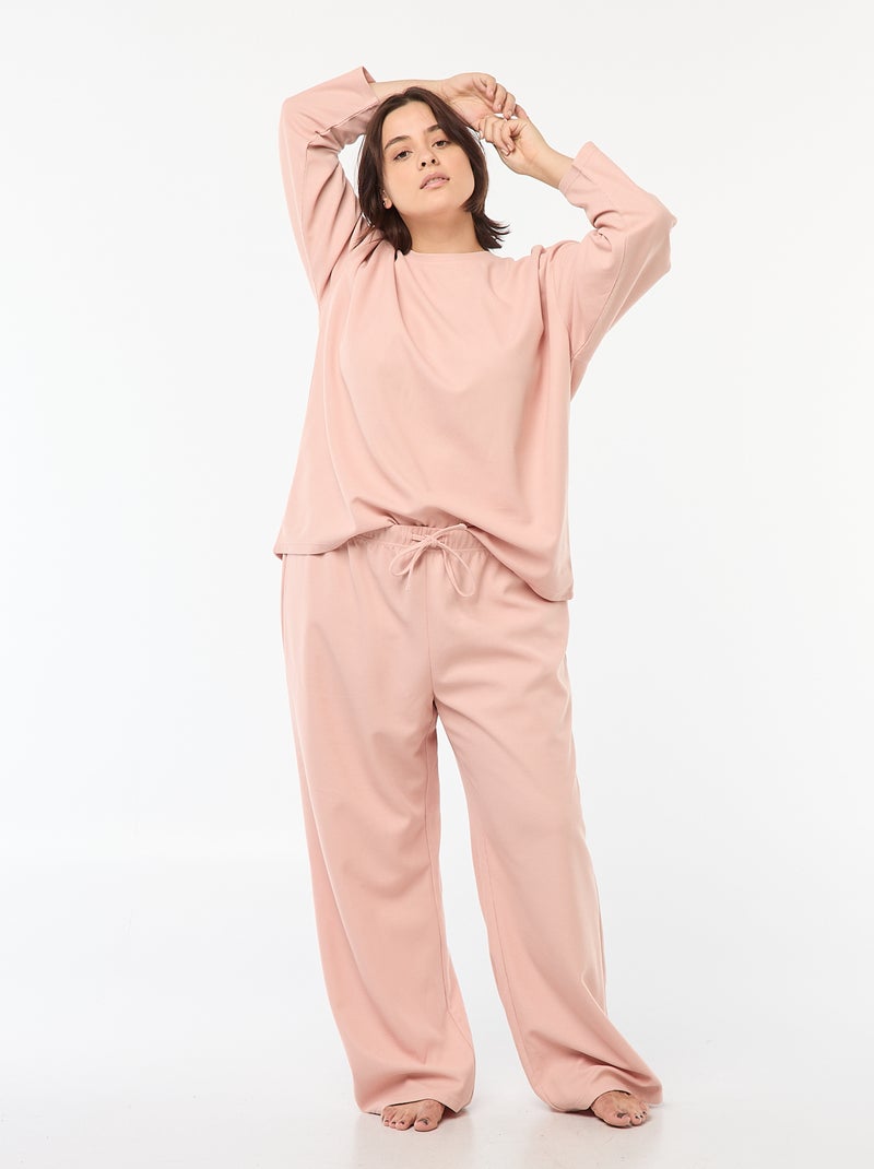 Ensemble de pyjama en maille gaufrée - 2 pièces Rose - Kiabi
