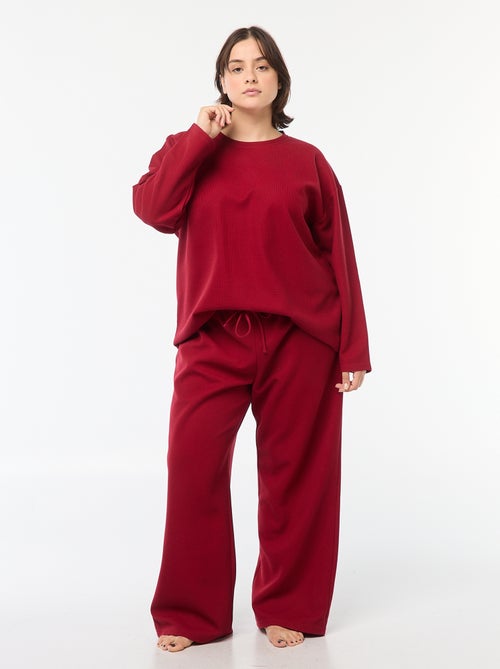 Ensemble de pyjama en maille gaufrée - 2 pièces - Kiabi