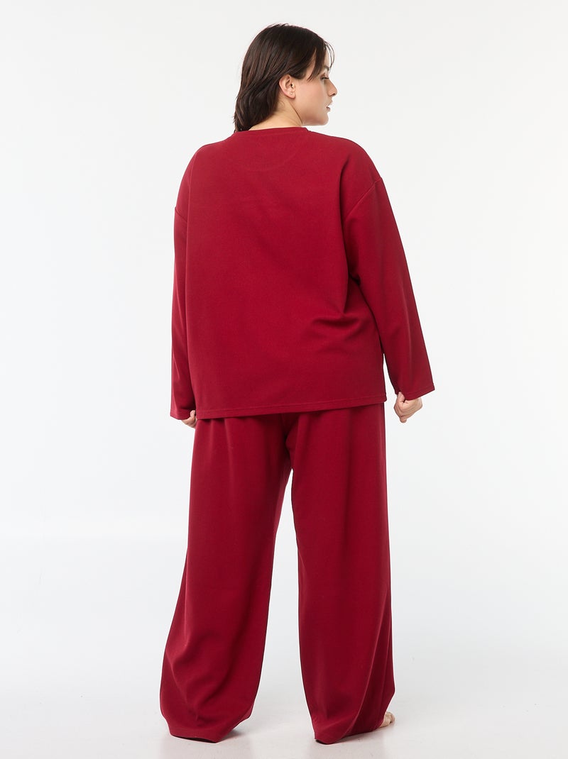 Ensemble de pyjama en maille gaufrée - 2 pièces Rouge - Kiabi