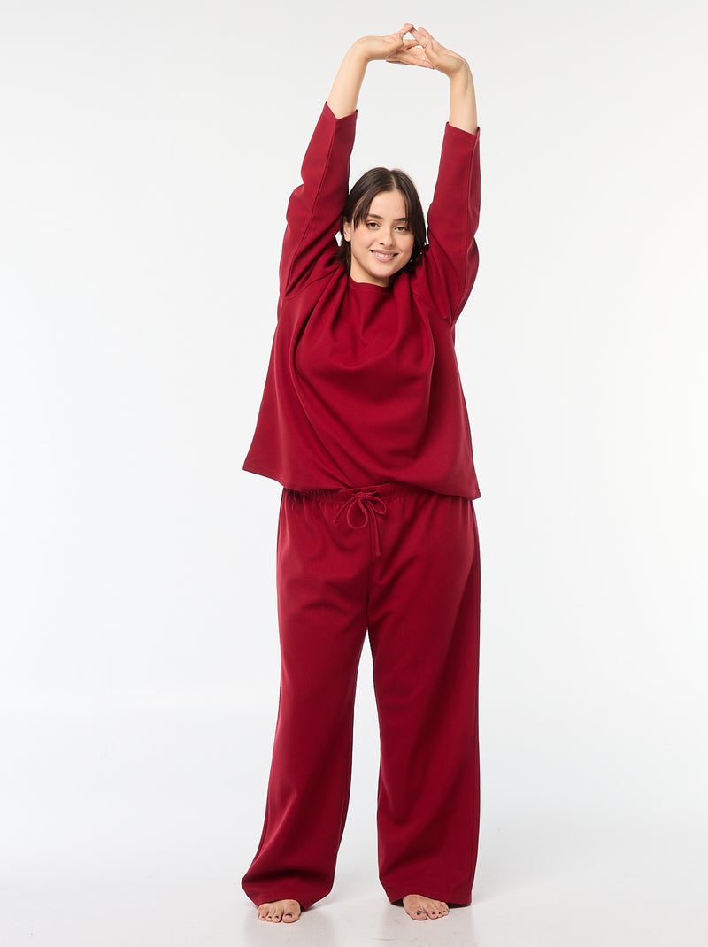 Ensemble de pyjama en maille gaufrée - 2 pièces Rouge - Kiabi