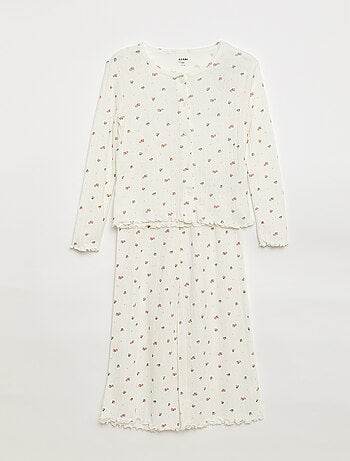 Ensemble de pyjama en maille pointelle - 2 pièces