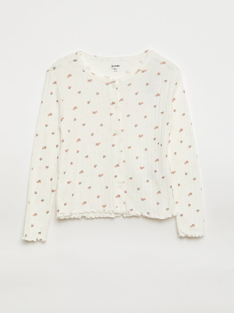 Ensemble de pyjama en maille pointelle - 2 pièces Blanc - Kiabi