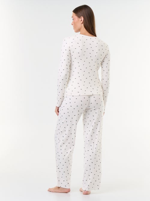 Ensemble de pyjama en maille pointelle + gilet effet moutonné - 3 pièces - Kiabi Ensemble de pyjama en maille pointelle + gilet effet moutonné - 3 pièces - Kiabi