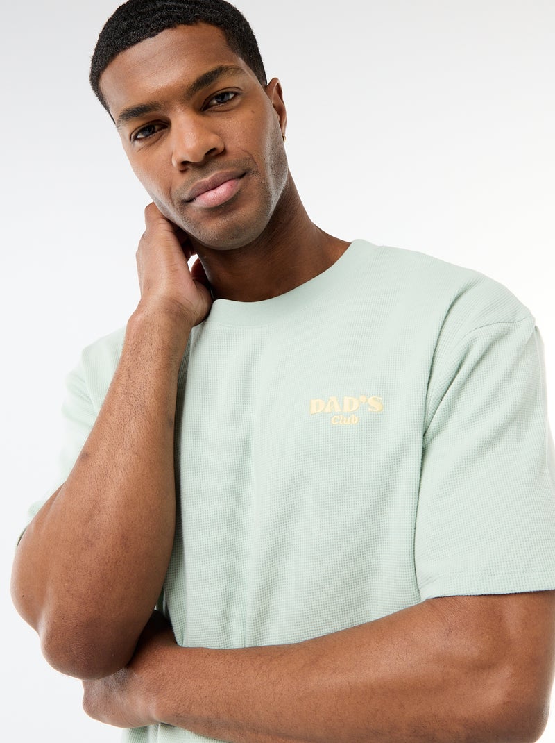 Ensemble de pyjama en matière gaufrée Vert - Kiabi