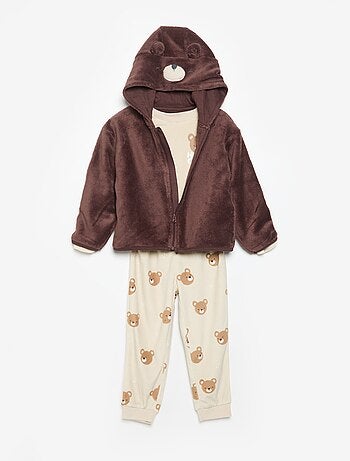 Ensemble de pyjama en polaire avec capuche animée - 2 pièces