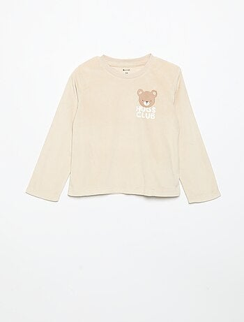 Ensemble de pyjama en polaire avec capuche animée - 2 pièces