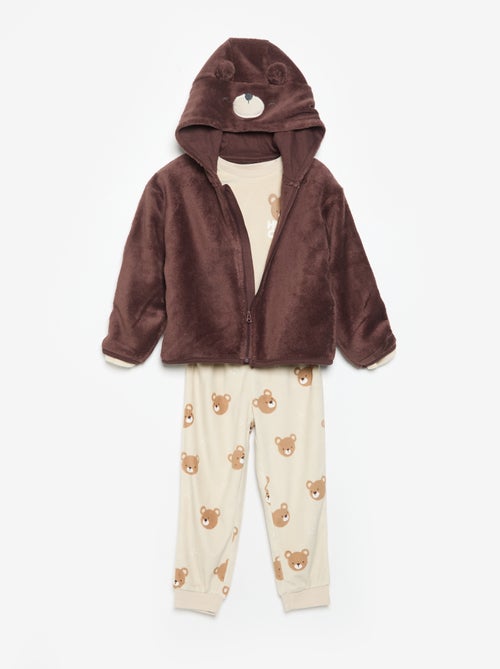 Ensemble de pyjama en polaire avec capuche animée - 2 pièces - Kiabi Ensemble de pyjama en polaire avec capuche animée - 2 pièces - Kiabi