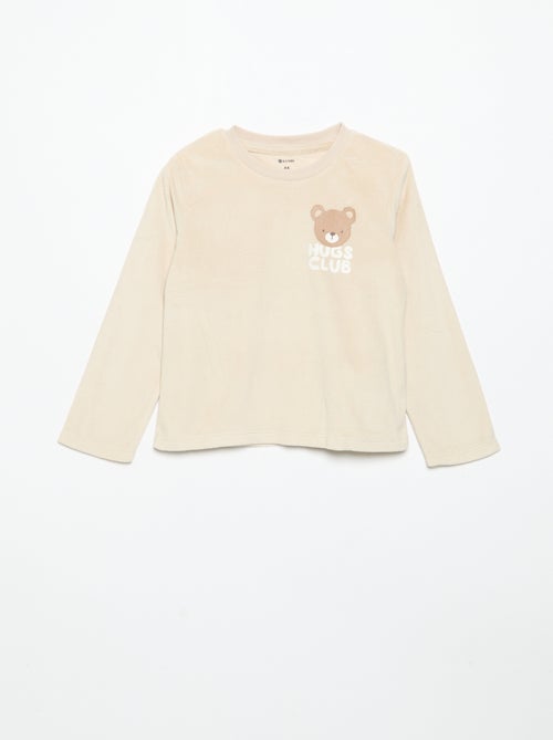 Ensemble de pyjama en polaire avec capuche animée - 2 pièces - Kiabi Ensemble de pyjama en polaire avec capuche animée - 2 pièces - Kiabi